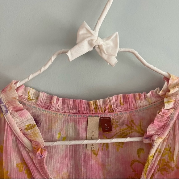 Anthroplogie X Pilcro Tavi Pink Pastel Floral Lightweight Blouse Small - Picture 6 of 16
